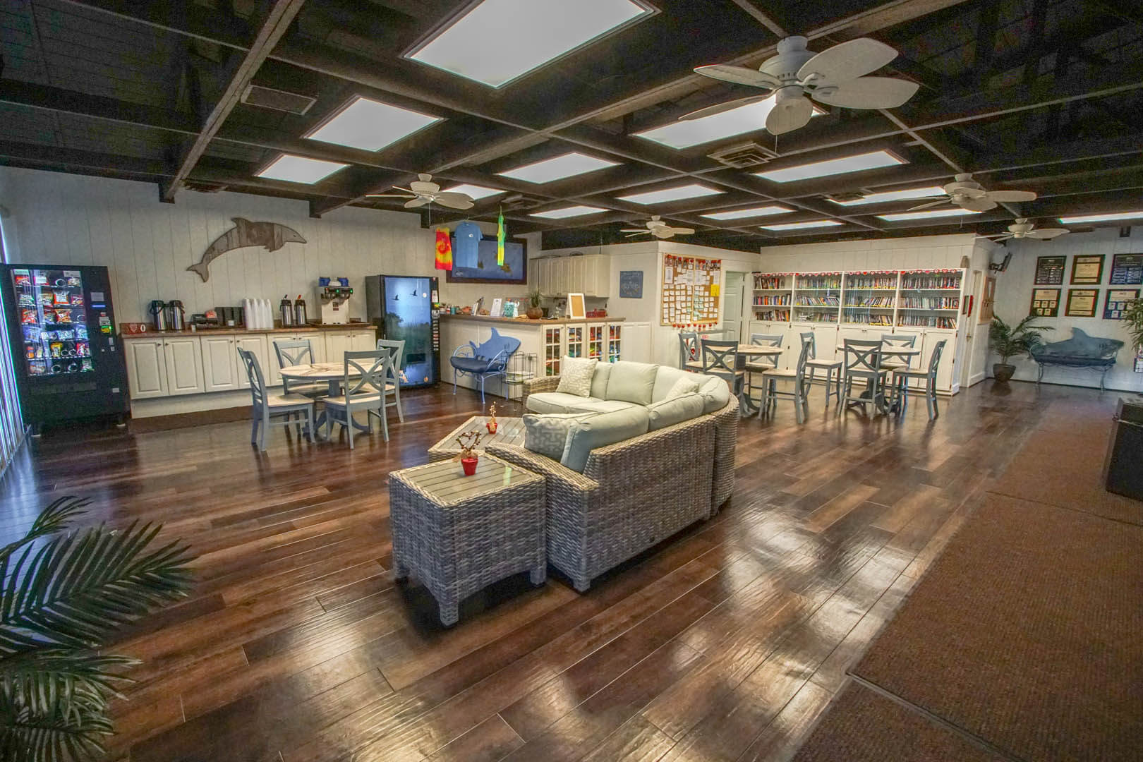 A spacious community lounge at VRI's Outer Banks Beach Club in North Carolina.